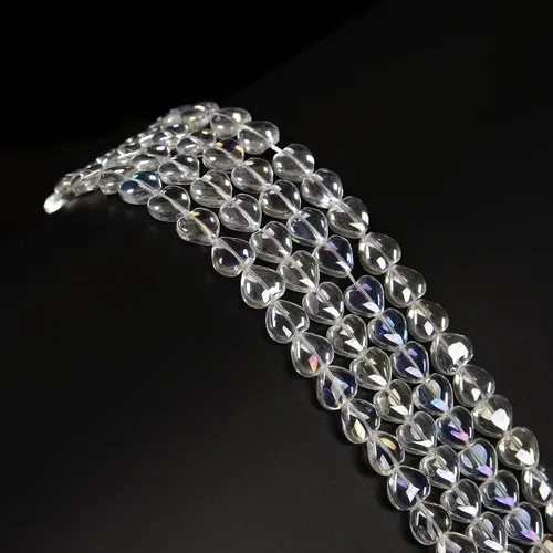Vista 2 de JM Design Claro AB cristal forma de corazón granos tamaño 0.315 in 15.5 '' hebra para la fabricación de joyas