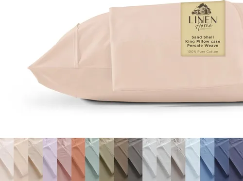 Vista 26 de Fundas de almohada 100% algodón percal con encaje fluer tamaño Queen/estándar, color blanco, 2 piezas de fundas de almohada, ropa de cama fuerte