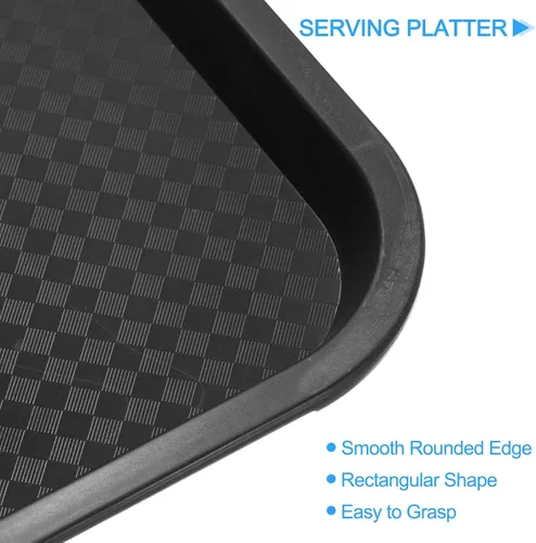 Vista 3 de uxcell Bandejas de plástico de comida rápida a granel de 12 x 16 pulgadas, bandejas rectangulares para servir, bandejas para cafetería, platos