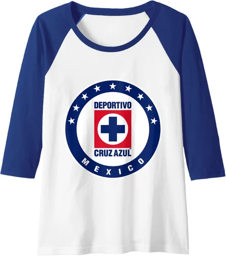 Vista 5 de Deportivo Cruz Azul Camiseta de béisbol raglán, Negro, S