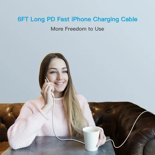 Vista 7 de Mitesbony - Cable USB C a Lightning [certificado MFi] Paquete de 3 cables de carga para iPhone de 1.8 m, entrega de energía tipo C, cable de carga