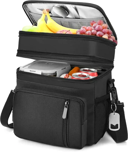 Vista 22 de Lonchera y bolsa de almuerzo para mujeres y hombres, lonchera grande aislada para adultos, a prueba de fugas, bolsa enfriadora para el trabajo