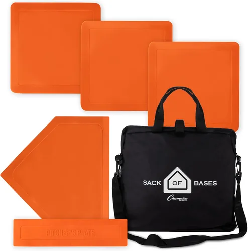 Vista 9 de Champion Sports Throw Down Base Sets – Durable Baseball & Softball Practice Bases for Indoor & Outdoor Training