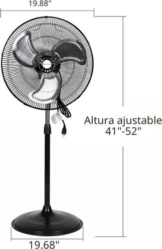 Vista 6 de BILT HARD 3850 CFM Ventilador oscilante de pedestal de alta velocidad de 18 pulgadas, ventilador de pie industrial de 3 velocidades con aspas