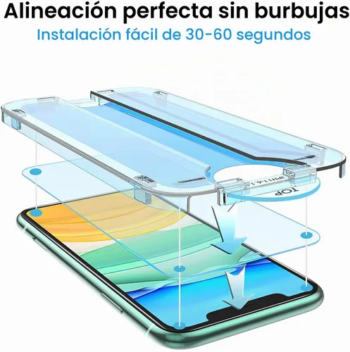 Vista 2 de amFilm OneTouch Protector de pantalla de vidrio para iPhone 11, iPhone XR (6.1 pulgadas) con kit de fácil instalación, vidrio templado, paquete de 2