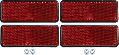 Vista 7 de X AUTOHAUX 2 piezas M6x1.0 de plástico rojo universal rectangular para montaje de tornillo, reflectores de advertencia reflectantes para motocicleta