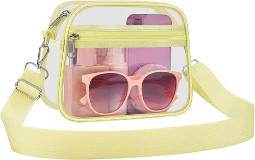 Vista 28 de COK Bolsa transparente para eventos de estadio, bolsas cruzadas para mujeres y hombres, bolso transparente para conciertos y festivales