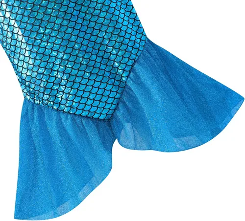 Vista 4 de RESSUMED Vestido de Halloween de una pieza de princesa marina para niños y niñas