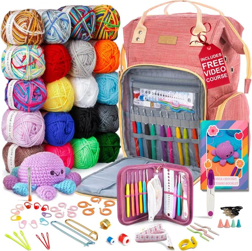 Vista 11 de MODDA Kit de ganchillo para principiantes, kit de inicio de ganchillo para principiantes con tutoriales en video fáciles de seguir, kits