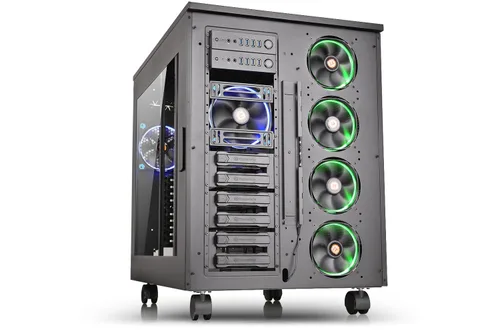 Vista 12 de Thermaltake Core W200 Capaz de sistema dual, refrigeración por agua extrema, XL-ATX, completamente modular/desmontable, certificada Tt, caja