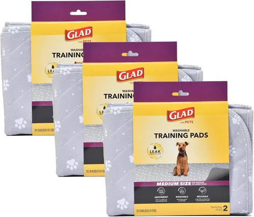 Vista 9 de Glad para Mascotas Almohadillas Reutilizables para Orina de Perro, Gris con Huellas de Patas - Almohadillas Lavables para Orinar para Perros