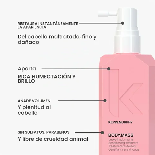 Vista 4 de Tratamiento Body.Mass de Kevin Murphy para dar volumen al cabello, sin enjuague, 3.4 oz