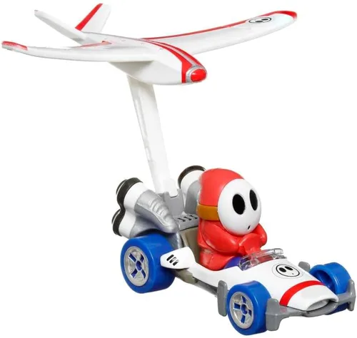 Vista 4 de Hot Wheels Mario Kart Veículo de Brinquedo Shy Guy B-Dasher