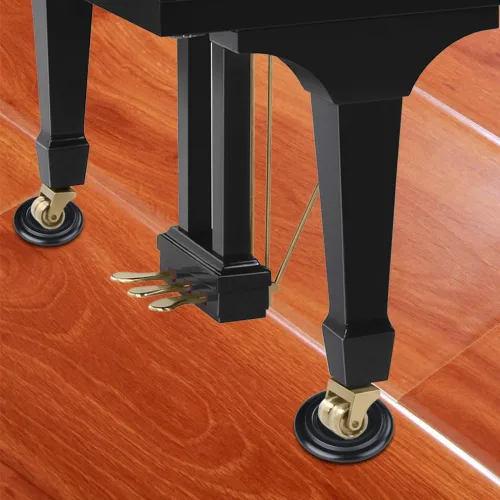 Vista 5 de Copas de madera maciza para piano de cola, juego de 3 ruedas de piano, protectores de suelo para patas de piano, almohadillas de protección