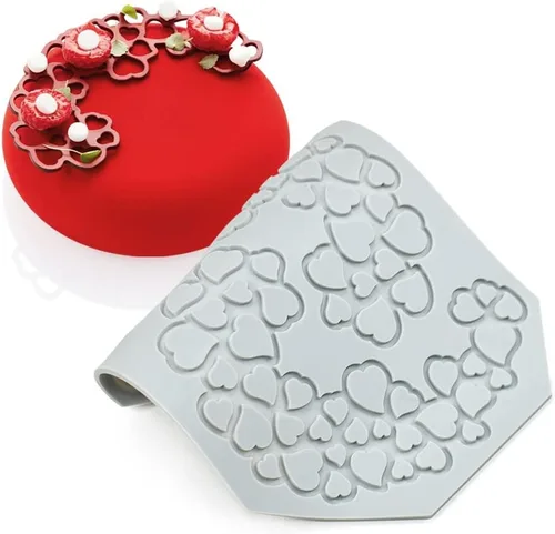Vista 19 de Moldes de silicona de hojas huecas, moldes de chocolate con forma de corazón, geometría, molde de silicona 3D, molde de hojas de caramelo