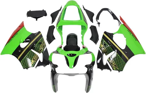Vista 4 de US STOCK - Carenado negro brillante apto para Kawasaki Ninja 2000 2001 2002 ZX6R 636 ZX-6R inyección ABS plásticos posventa carrocería marco 01 02
