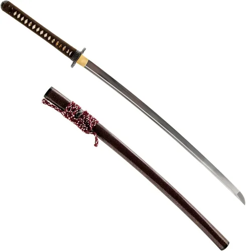 Vista 11 de HMS Samurai Katana Sword, Practical, Hand Forged, 1045 Carbon Steel, Heat Tempered/Clay Tempered, Full Tang, Sharp, Scabbard Blanco-dragón-951A