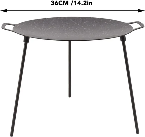 Vista 2 de Sartén coreana, sartén redonda antiadherente para barbacoa con asas dobles, conductividad térmica rápida, soporte estable, adecuada para estufa