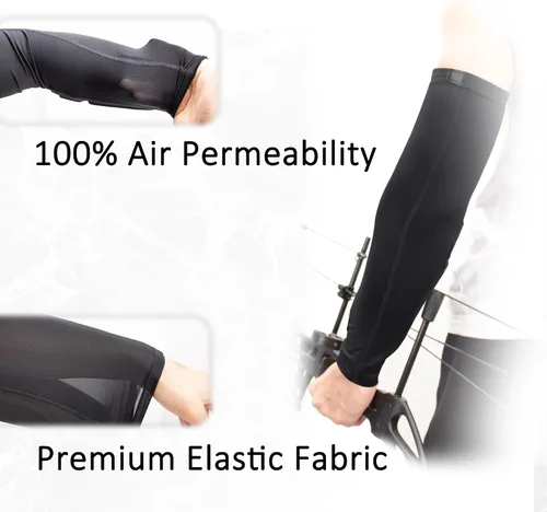 Vista 7 de Protector elástico de manga ligera para antebrazo con cierre táctil ajustable para tiro con arco Adjustable Hook & Loop Fastener, Breathable &