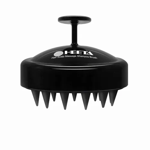 Vista 13 de Cepillo de masaje para cuero cabelludo Heeta, cepillo de silicona para aplicar champú, negro, Negro