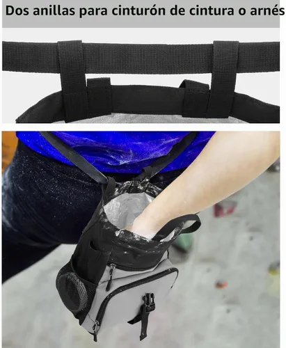 Vista 4 de PGmoon Bolsa de cubo de tiza, bolsa grande de tiza para escalada en roca