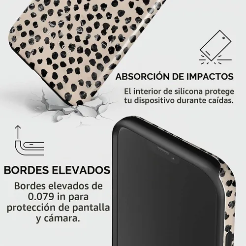 Vista 5 de BURGA - Funda compatible con iPhone 12, apta para carga inalámbrica, carcasa rígida híbrida de 2 capas + funda de silicona, resistente, ajuste Latte