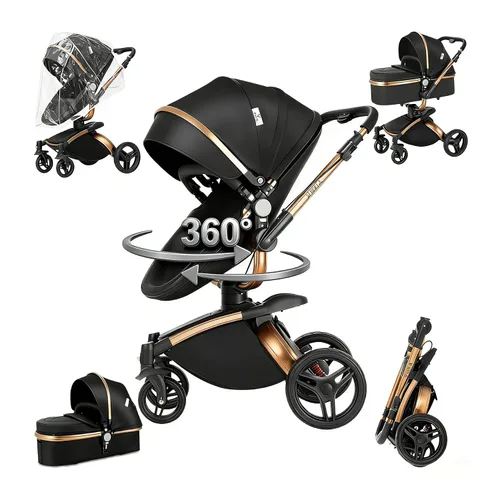 Vista 23 de Cochecito de bebé 2 en 1, cochecito convertible, cochecito estándar reversible, cochecito de bebé portátil, cochecito de bebé, cochecito plegable