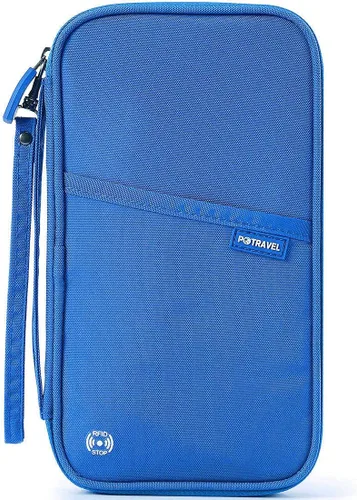 Vista 46 de VanFn Cartera RFID para pasaporte de viaje, soporte para pasaporte familiar, organizador de documentos de viaje serie P.Travel (nailon, gris)