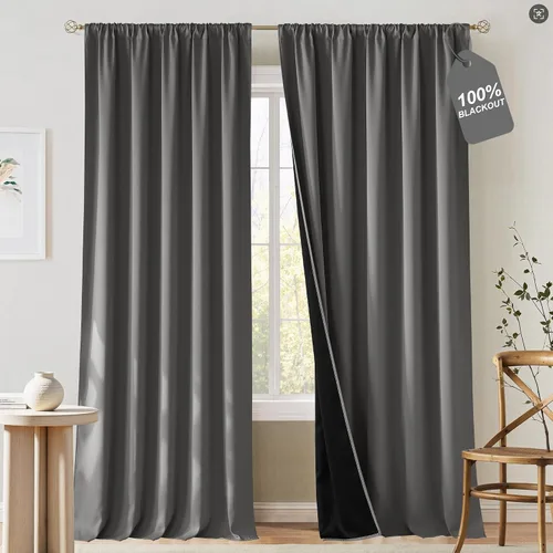 Vista 20 de NICETOWN Biscotti - Cortinas de cocina beige de 36 pulgadas de largo, bolsillo para barra, 100% opacas, casuales y relajantes, tratamientos