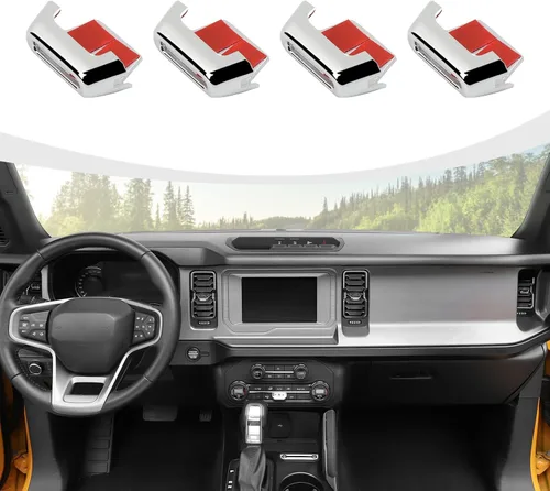 Vista 13 de RAZPOY para Bronco - Ajuste de salida de aire acondicionado 4 piezas, cubierta de ventilación de salida de aire central compatible con accesorios