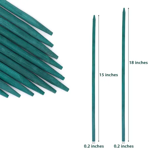 Vista 4 de Estacas de bambú verde para plantas, soporte para plantas de interior y exterior, palos de bambú resistentes de madera de jardín, estacas de soporte