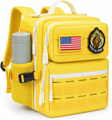 Vista 16 de Mini mochila táctica de 9L para hombres y mujeres, mochila táctica militar pequeña para deportes, gimnasio, senderismo, viajes, camping, Verde Verde