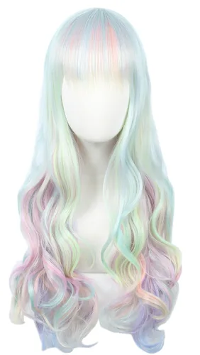 Vista 8 de Linfairy Peluca de cosplay de onda larga Ombre para Halloween disfraz de diamante para mujer
