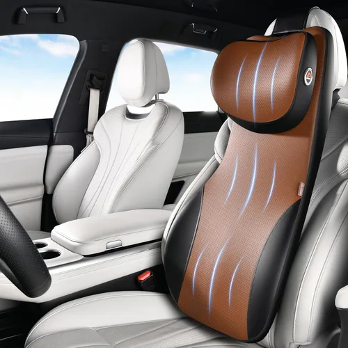 Vista 12 de Coverado Cojín para asiento de automóvil y almohada de apoyo lumbar, almohada ergonómica integrada de espuma viscoelástica para el cuello, cojín