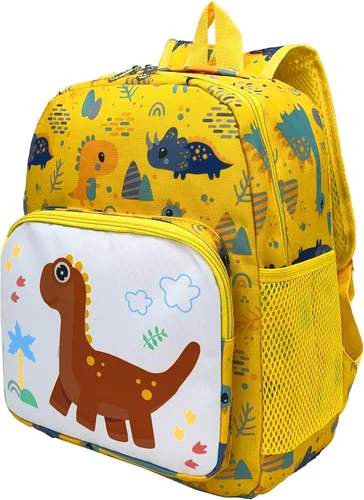 Vista 12 de Mochila de dibujos animados para niños pequeños de 3 a 4 años Dinosaurio Negro