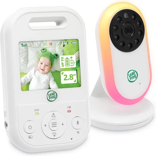 Vista 14 de LeapFrog Monitor de video para bebés: pantalla a color de 5 pulgadas, batería de 31 horas, FHSS seguro sin WiFi, zoom panorámico remoto, visión