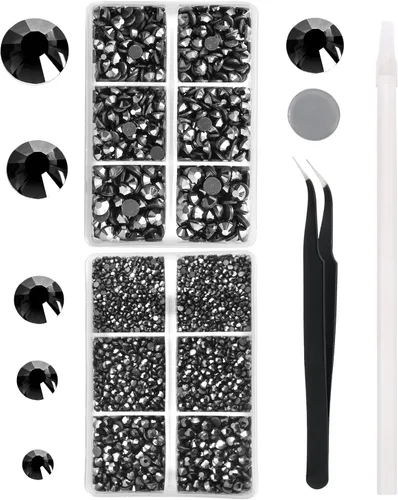 Vista 20 de 6796PCS Diamantes de Imitación Termoadhesivos de Aguamarina Piedras de Cristal de Vidrio para Tela Ropa Camisas Brillantes Parte Trasera Plana