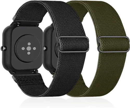 Vista 12 de Paquete de 4 correas elásticas de nailon compatibles con Amazfit GTS/GTS 2/GTS 2 mini/GTS 2e/GTS 3/GTS 4/GTS 4 Mini, correas de reloj suaves