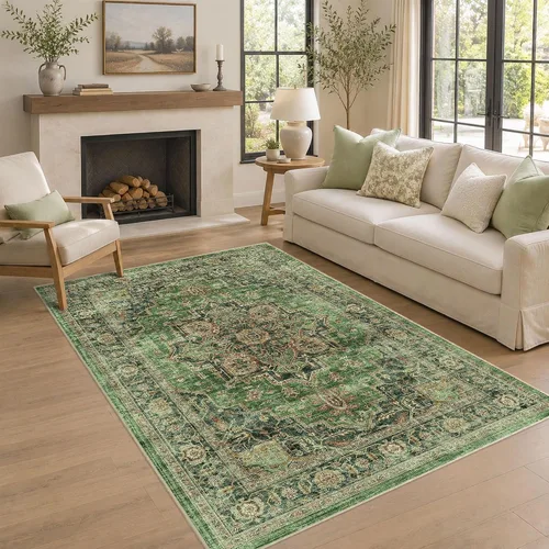 Vista 49 de Alfombra de pasillo vintage de 2 x 6 pies de pelo bajo Marrón beige