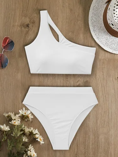 Vista 133 de MOOSLOVER Traje de baño de dos piezas con corte alto y cintura alta para mujer