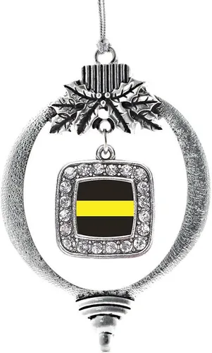 Vista 173 de Inspired Silver - Bon Voyage Cruise Ship Charm Ornamento – Adornos navideños cuadrados de plata con joyas de circonita cúbica