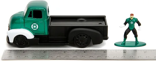 Vista 8 de Jada DC Comics 1:32 1952 Chevrolet COE Pickup - Coche fundido a presión y figura de linterna verde de 1.65 pulgadas, juguetes para niños y adultos