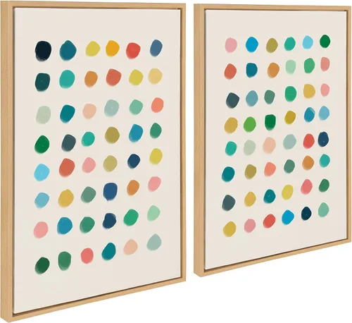 Vista 7 de Kate and Laurel Sylvie Meditation 1 y 2 lienzo enmarcado para pared, juego de arte de pared por Kelly Knaga; 2 piezas de 18 x 24 pulgadas, gris