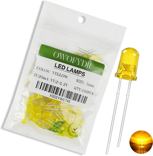 Vista 24 de 100 diodos LED RGB de 0.118 in, cátodo común, orificio pasante