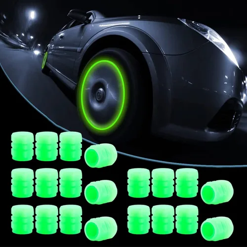 Vista 15 de 20 PIEZAS Tapas Fluorescentes para Vástago de Válvula de Neumático - Cubiertas Luminosas para Neumáticos de Vehículos Universales - Accesorios