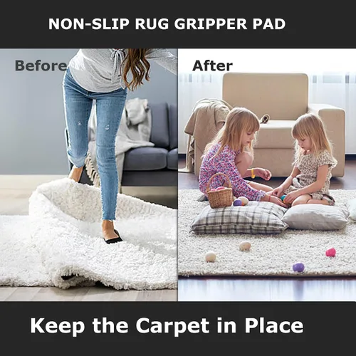 Vista 3 de Pinzas antideslizantes de 2 x 3 pies para suelos de madera dura, almohadillas gruesas para suelos de azulejos, agarre de alfombra para alfombra