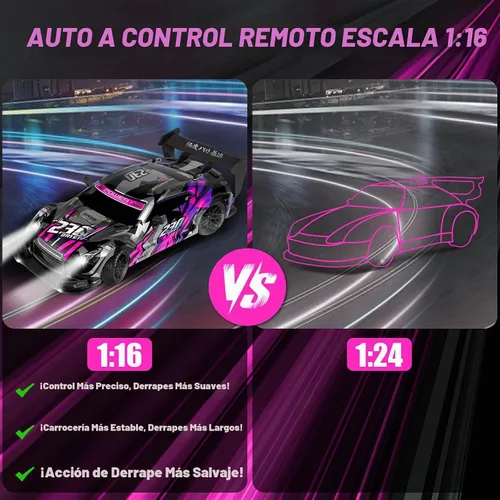 Vista 3 de RC Drift Car, escala 1:16 Drifting RC Cars 2.4GHz 4WD 24.9 mi/h