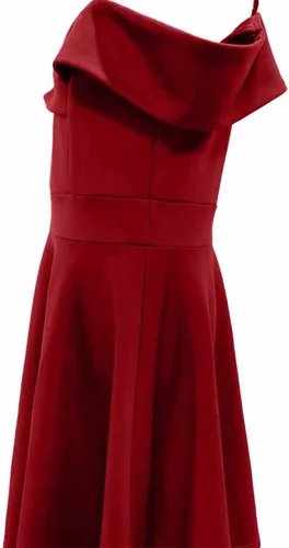 Vista 5 de Vestidos de fiesta elegantes de princesa con hombros descubiertos plisados, cintura alta, acampanados, acampanados, para niñas de 8 a 14 años