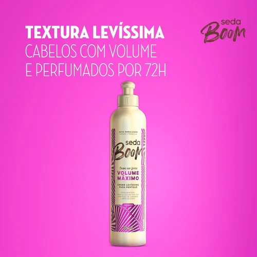 Vista 7 de Seda - Linha Boom - Creme para Pentear Volume Maximo 350 Ml - (Colección Boom - Crema Peinadora Volumen Máximo 11.83 Fl Oz)