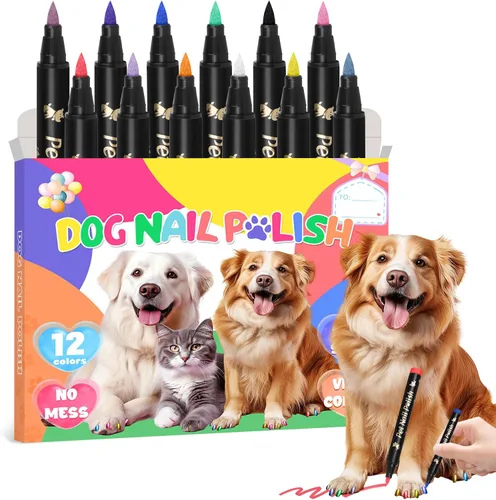 Vista 8 de MSDADA Bolígrafos de esmalte de uñas para perros de secado rápido, juego de esmaltes de uñas de 9 colores para perros, seguro y fácil de aplicar